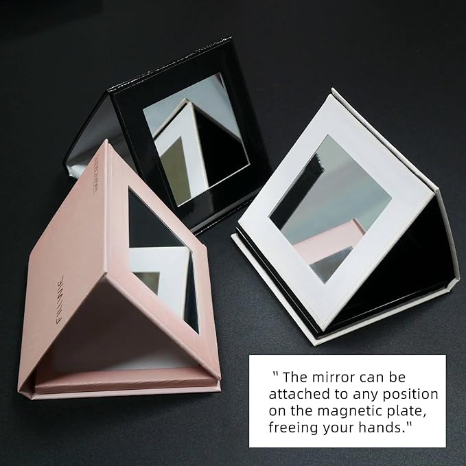 Small Empty Magnetic Makeup Palette with Mirror, Spatula, 20 Metal Stickers, Suitable for Eyeshadow Lipstick Blush Powder Highlighter and Contour (Black, Small)