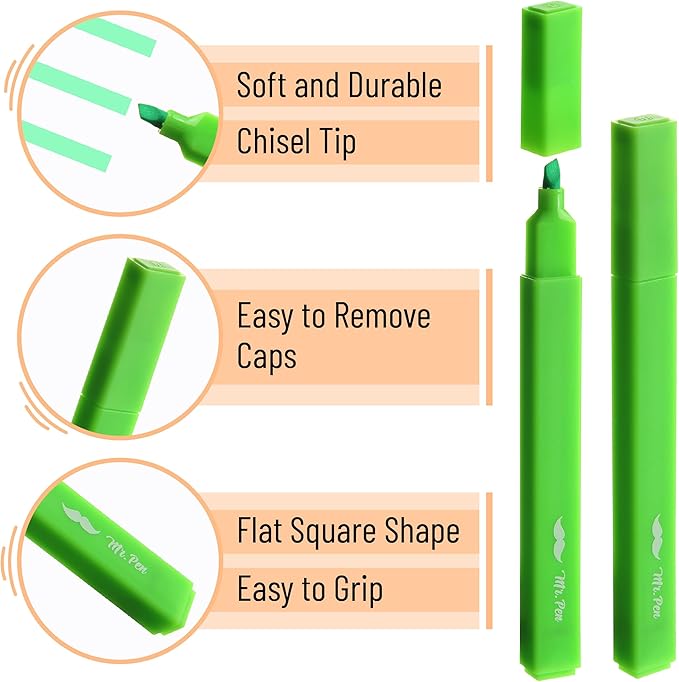 Mr. Pen- Aesthetic Highlighters, 10 Pack, Chisel Tip, Vibrant Colors, Cute Highlighters Assorted Colors