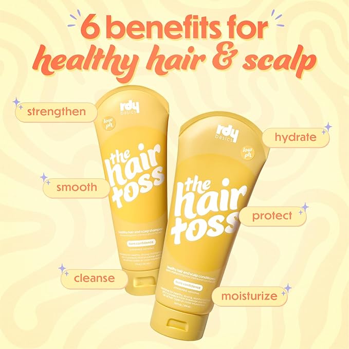 The Hair Toss Men & Women Shampoo And Conditioner Set 13.5floz/7floz - Unscented - Formulated 4.5pH Moisturizing Paraben and Sulfate Free Shampoo and Conditioner Set, Hair Care Sets