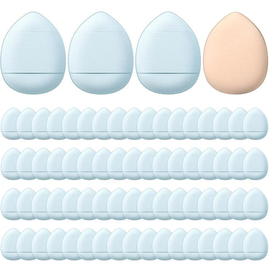 Gerrii 72 Pcs Finger Powder Puff Mini Makeup Sponge Soft Beauty Makeup Blender Puff for Foundation, Face Powder, Under Eye Setting, Concealer, Repair Cream, Cosmetic Tool(Blue)