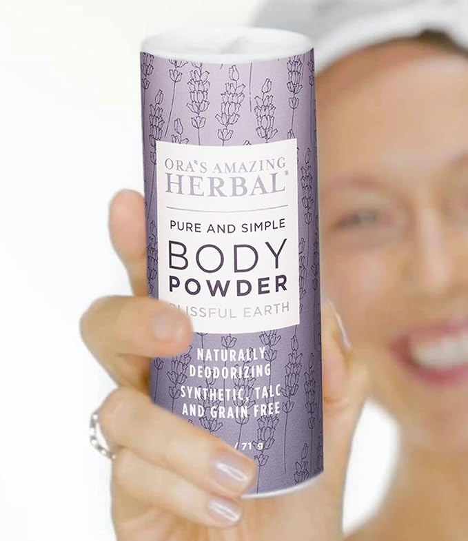 Ora's Amazing Herbal Natural Talc-Free Body Powder for Women, Variety Pack with Essential Oils, No Talc or Corn, Grain-Free, Scented Bath and Dusting Powder, 2.5 oz (3-Pack)