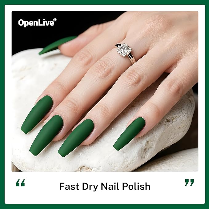 16.5ml Dark Green Nail Polish Large Volume Quick Dry Nail Polish, Long Lasting Shine, Fingernail Toenail Nail Art DIY Home Travel Nail Art Gift