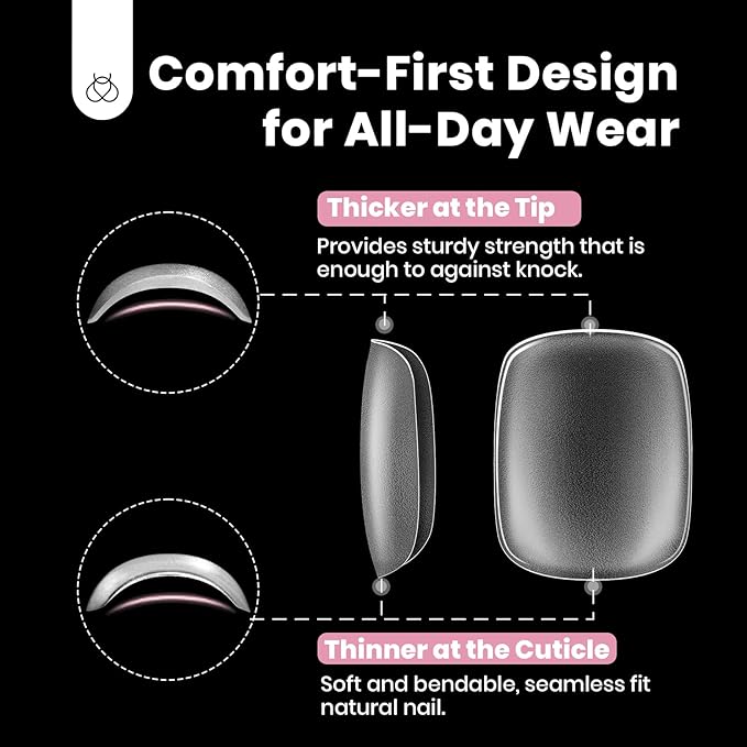 Beetles Toe Nail Tips Square for Big Toes - 15 Sizes 180 Pcs Long Wider Full Cover Toenail Tips Fake Acrylic Pre-etched Double Matte Nail Extensions, Press on Toe Nails for Wide Nail Beds