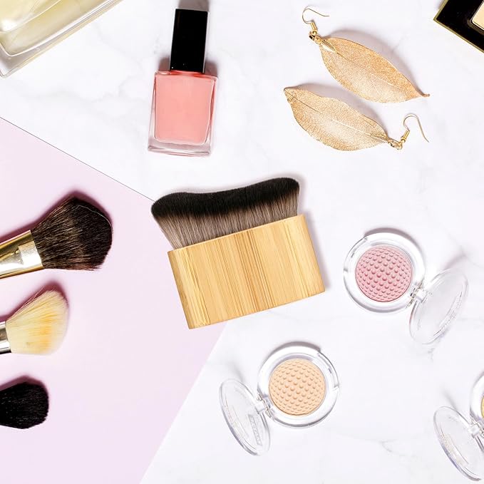 Ouligay Self Tan Brush Portable Self Tanning Brush Kabuki Brush for Self Tanner Brush Sunscreen Liquid Foundation Body Makeup Tanner Blending Brushes for Face Hands Feet