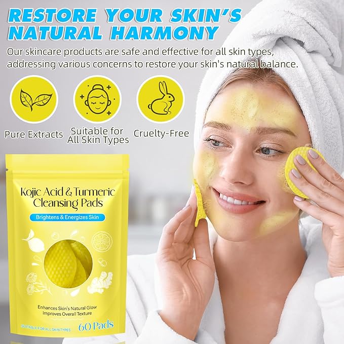 Turmeric cleansing pads for face,60pcs