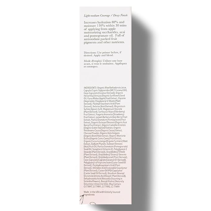 100% PURE Tinted Moisturizer Anti-Aging Face Makeup - Fruit Pigmented Cocoa Light to Medium Coverage & Dewy Glow - Lightweight Foundation Deep Skin w/Neutral Undertone - Vegan - 1 Fl Oz