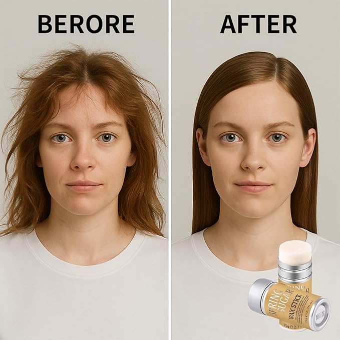 Hair Wax Stick & Boar Bristle Hair Brush – Edge Control & Flyaway Tamer Slick Back Hair Brush for Women Men Kids, Suitable for All Hair Types, Sleek Styles, Ponytails, Buns & Baby Hairs