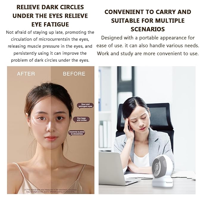 Eye Lift Wand, Eye Massager with Heat and Vibration for Dark Circles, Puffiness, Fine Lines/Wrinkle, Crow's Feet and Bags Under Eyes (Gray)