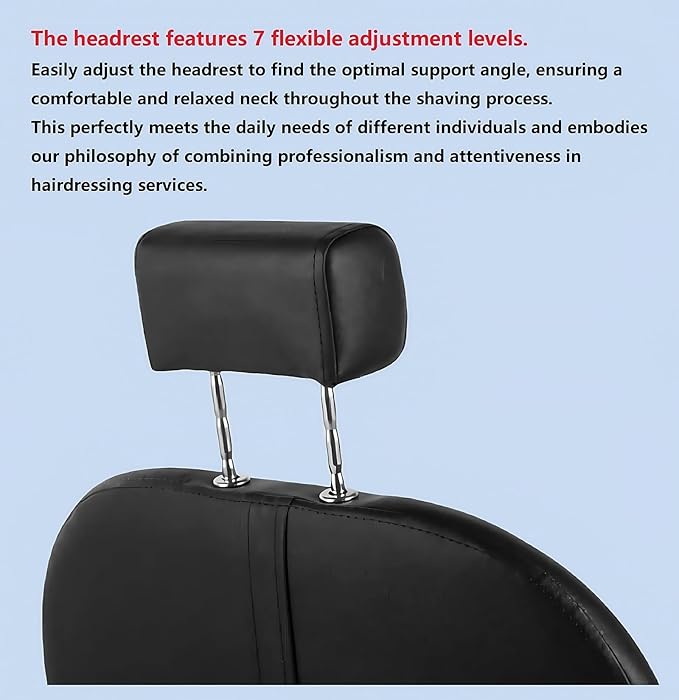 Barber Chair, Salon Chair for Hair Stylist, Height Adjustable Hydraulic Hair Reclining Salon Chair, 360 Degrees Rotation,Black