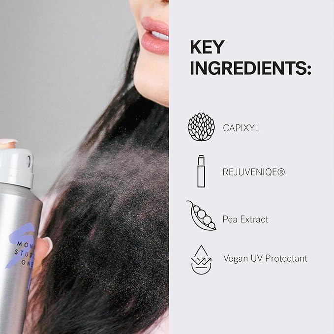 MONAT Studio One™ Flex Control Hairspray – Light to Medium Buildable Hold – Infused with REJUVENIQE® – Can be Used on Colored Hair – Fresh Smelling Scent – Style Memory for Humid Weather