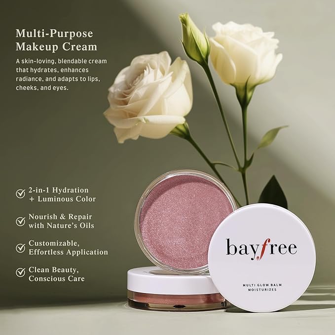 bayfree Multi Glow Balm, Cream Blush for Cheeks, Blush Balm Face Makeup, Radiant Finish, Hydrating, Creamy, Lightweight & Blendable Color, Face Makeup, 0.63 Oz