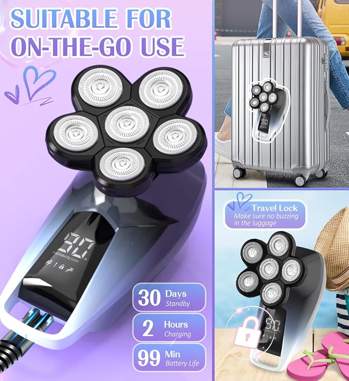 Electric Razors for Women,5 in 1 Womens Electric Leg Shaver Cordless Painless Facial Hair Removal for Arms and Underarms Bikini Trimmer,Portable and Safe Wet and Dry Use Women Shaver,White Black