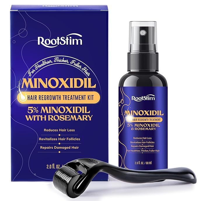 5% Minoxidil Hair Growth Kit for Men and Women: Extra Strength Minoxidil Hair Loss Treatment Serum with Rosemary for Faster Stronger Thicker Hair Growth 2 Fl Oz