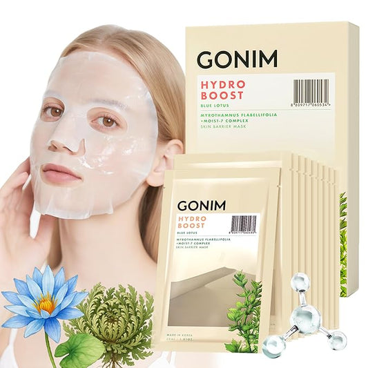 GONIM Face Mask Korean Skin Care with Hyaluronic Acid Serum & Collagen Activation, Face Masks Skincare with Vitamin C, Moisturizing Sheet Mask for All Skin,Korean Face Mask Travel Essentials 10 Sheets