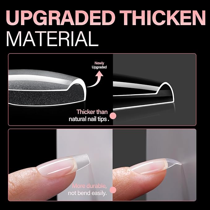 AILLSA Medium Coffin Nail Tips - Pre-shaped False Nail Tips Full Cover Matte Thickened Nails Tips, Fake Nails 450pcs 15 Sizes for DIY