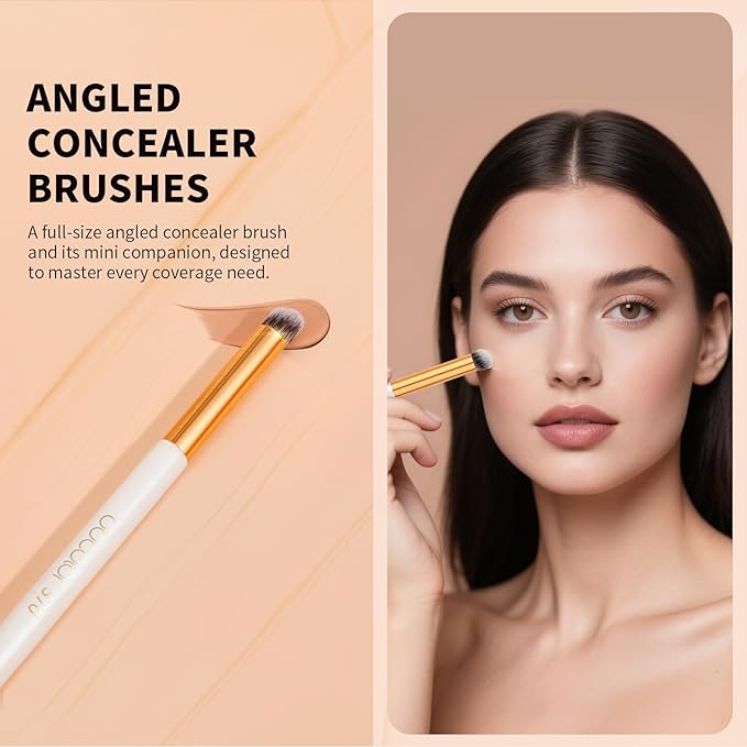 docolor Concealer Brush 370 Angled Concealer Brushes Under Eye Small Mini Concealer Angled Flat Top Kabuki Nose Contour Brush for Concealing Blending Setting