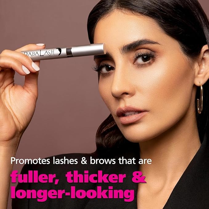 DABALASH Professional Eyelash & Eyebrow Growth Serum with Castor Oil – Promotes the Appearance of Naturally Longer, Fuller, Thicker & Stronger Lash + Brow Hair – 0.18 oz