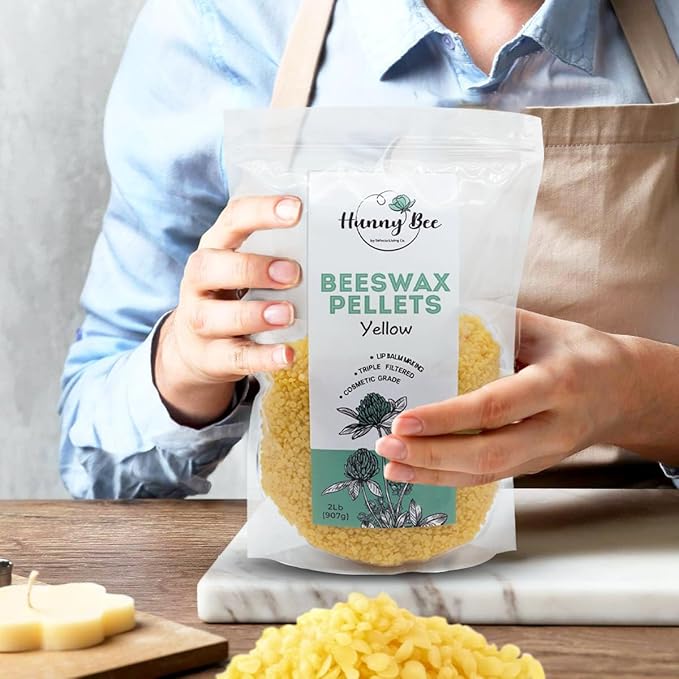 HUNNYBEE Beeswax Pellets 2LB, 100% Pure lbs)
