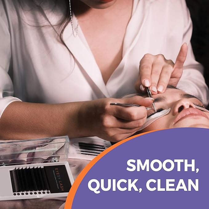 Eyesy Lash Cashmere Classic Eyelash Extensions Premium Individual Lashes - 0.10mm Thickness C Curl 8-16mm Mixed Tray - Super Soft Matte Black Single Eyelash for Professional Salon Use