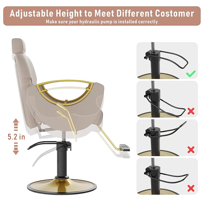 Barber Chair for Hair Stylist, Height Adjustable Hydraulic Hair Reclining Salon Chair, 360 Degrees Rotation, Multi-Function Shampoo Chair for Salon Barbershop (Grey)