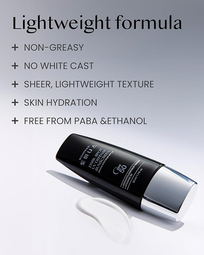 Tone-up Sunscreen DOMINAS (1.7fl oz) - SPF 50, Korean Skin Care, Niacinamide, Panthenol, UV Defense Sunblock, No White Cast, Non-Greasy, Hydrating, Lightweight Protection for Face & Body