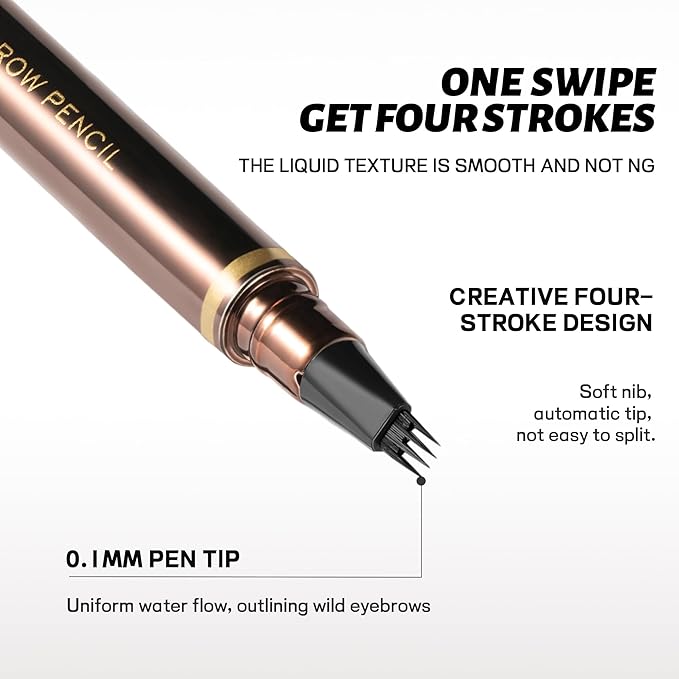 2 Pack Eyebrow Pen, Waterproof Microblading Eyebrow Pencil, 4 Tip Precise Eye Brow Makeup Pen for Women to Effortlessly Create Hair Like Natural Brows, Non Dry Out and Last All Day (Blonde)