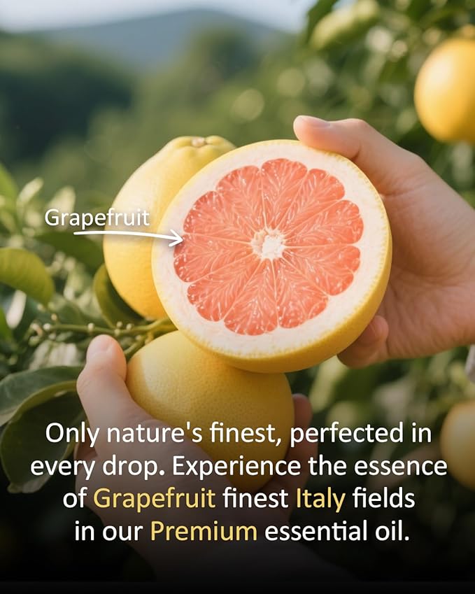 Pure Grapefruit Essential Oil - Fresh Citrus Scent Aromatherapy for Diffusers, Candle Soap Making, Massage Oil 4 Fl Oz