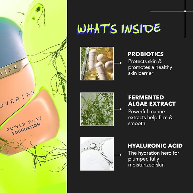 COVER FX Power Play Foundation - Shade F2 - Buildable Full Coverage - Waterproof Sweat-Proof Transfer-Proof - Natural Matte Finish - All Skin Types