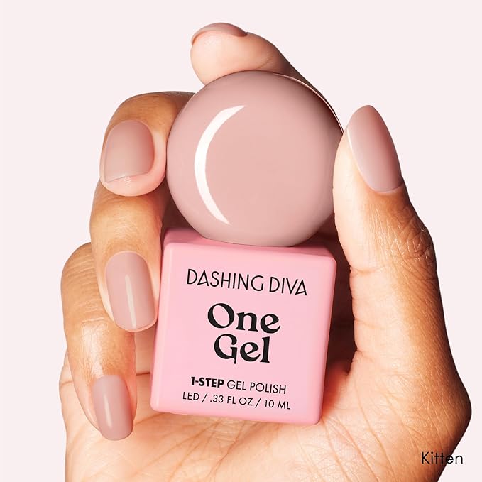 Dashing Diva One Gel Color & Magnetic Topper Duo - Smitten - Kitten & Iridescent Glitter Topper - 3-in-1 Base Coat, Nail Color & Top Coat - Gel Nail Polish Set