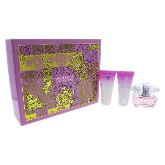 Versace Versace Bright Crystal Women Giftset (Eau De Toilette Spray, Perfumed Bath and Shower Gel, Shimmering Body Gel)