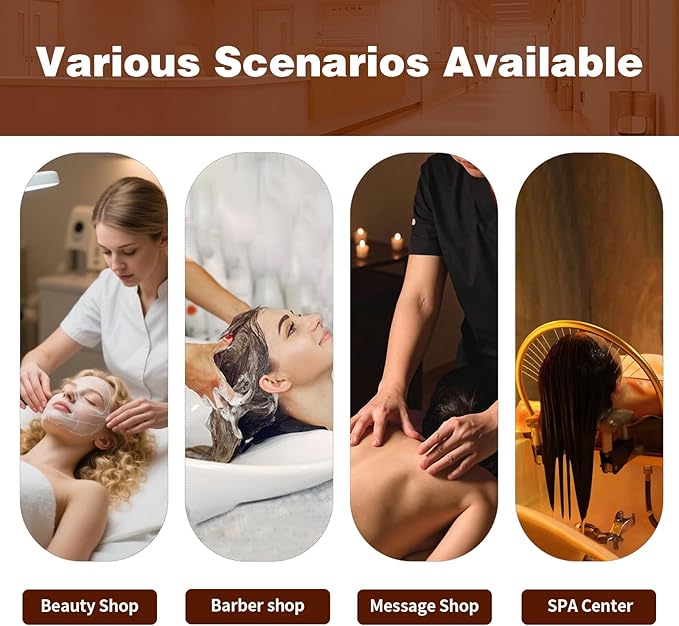 TATARTIST Head Spa Bed Shampoo Bed with Fumigation Head Therapy Massage Table Support Water Circulation Head Spa Equipment for Spa Barber Hair Beauty Salon (Black)