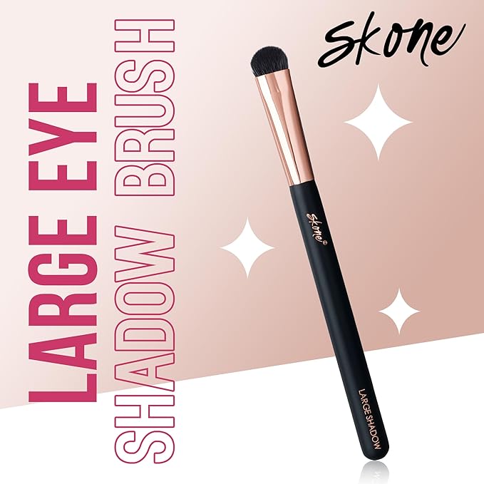 Skone Cosmetics | Professional Grade Makeup Brush | Eye Shadow | Eyebrows | Primer | Smudger | Nylon Brush (Large Shadow Brush)