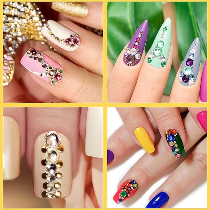 Self Adhesive Face Gems and Pearls for Makeup, Festival Jewels, Hair Gems, Rhinestone Stickers for Face, Eye, Makeup, Nail, Body, Crafts 3/4/5/6 mm 975Pcs (24.gem_mixblue)