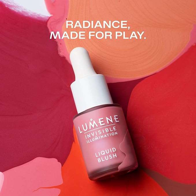 Lumene Invisible Illumination Liquid Blush Arctic Rose 15ml – Buildable Dewy Tint with Arctic Spring Water & Cloudberry Extract – Radiant, Weightless Flush for All Skin Tones