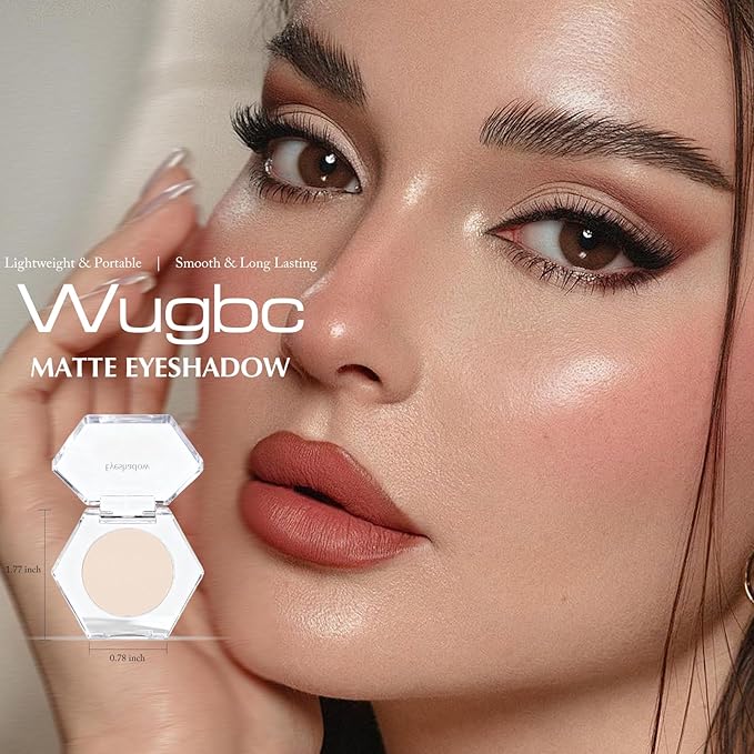 Beige Matte Eyeshadow, Single Neutral Beige Nude Eyeshadow Palette Matte Highlighter Makeup Pressed Powder Eye Shadow Compact Eye Primer Eyeshadow Base for Women, #30