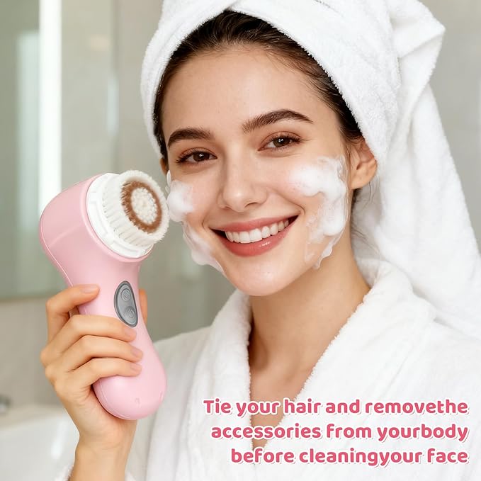 Clarisonic Mia 2 Electric Face Cleansing Brush with 2 Brush Heads, Sonic Facial Brush for Deep Cleaning & Exfoliation, Waterproof Rechargeable (Pink)
