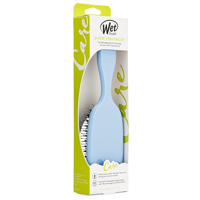 Wet Brush Shine Enhancer Hair Brush, Sky - Exclusive Ultra-soft IntelliFlex Bristles - Natural Boar Bristles for All Hair Types - For Women and Men, Wet and Dry Hair