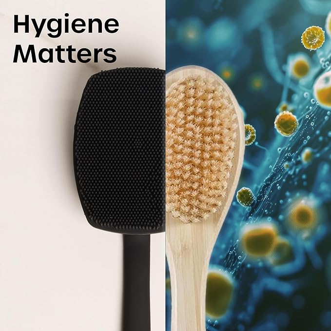 The Man Silicone Face Scrubber for Men, Flex Face Brush for Men, Removes Dead & Dry Skin, Shower Facial Cleansing Brush (Back Scrubber)