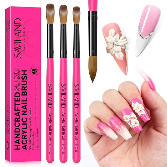 SAVILAND Acrylic Nail Brushes Set: