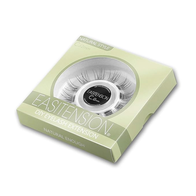 DIY Eyelash Extension, Glue Bonded Band Individual Lash 12 Clusters Natural Lashes Set, Home Eyelash Extension, C curl Lashes Pack (10MM-Natural)