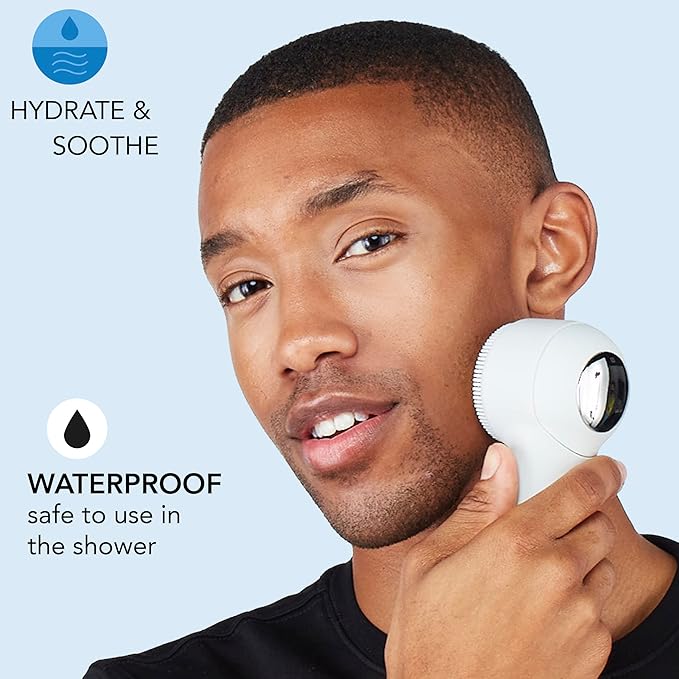 skn by conair Cryotherapy Advanced Facial Cleansing Brush, Featuring Ultra-Hygienic Silicone Brush Head and Cool Plate to Help Soothe Inflammation and Reduce Puffiness