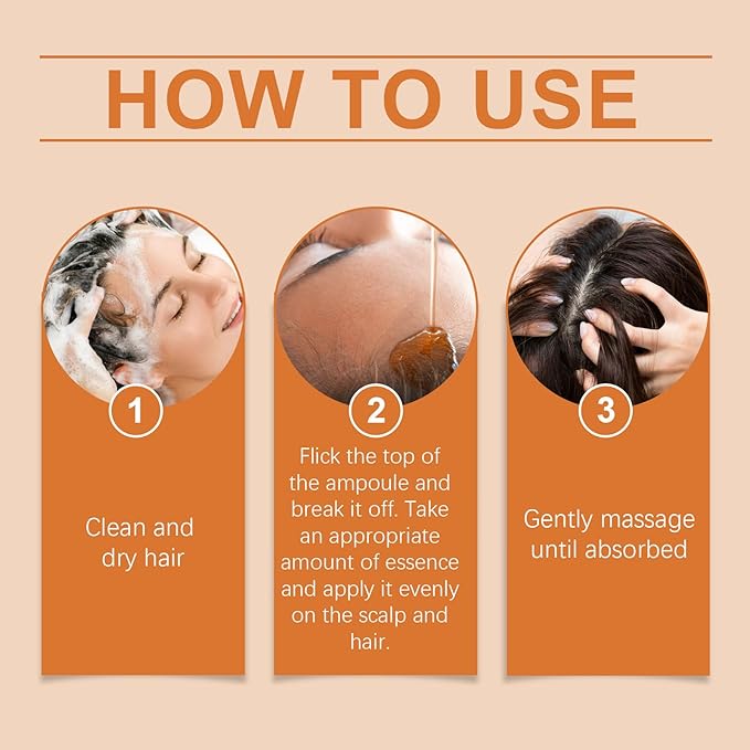 Hair Ampoule Treatment, Hair Growth Ampoules with Turmeric Root Extract, Hair Lotion for Damage and Dry, Instant Hair Strength Ampoule for Women & Men, 7pcs