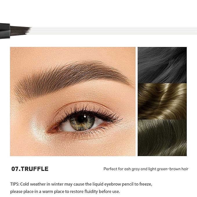 Microblading Eyebrow Pencil, Liquid Magical Multi-Tip Eyebrow Pencils for Women, Waterproof Eyebrow Pen for Natural Brow, Long Lasting Eyebrow Dye with Hair Like Strokes Brows Makeup Pen