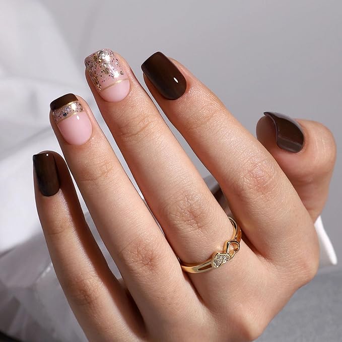 Curvlife Soft Gel Press On Nails Kit - Gem Style 30pcs Full Cover False Nail Tips Designs, Fake Nail with Nail Glue - Easy Application Nail Accessories for Women