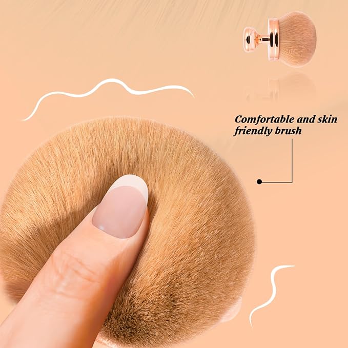 UNIMEIX Extra Large Body Makup Brush for Self Tanner with Drawstring Bag, 3.0 Inch Blend and Blur Body Sunscreen Applicator for Face, Legs, Body, Cream and Foundation (RoseGold)