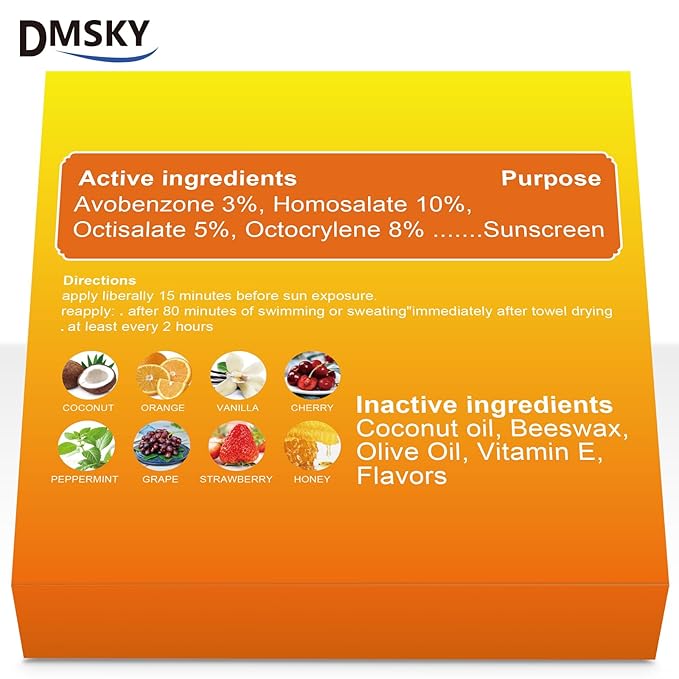 DMSKY SPF 30 Lip Balm Bulk 32 Pack, Sunscreen With Broad Spectrum UVA/UVB Protection, Travel Size Sunblock