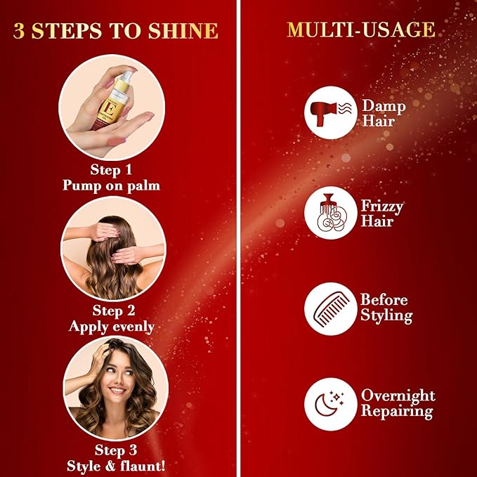 Livon Hair Serum for Men & Women | Frizz free & shinier hair | Sulphate & Paraben free| All Hair Types | Lightweight & Non Greasy | Vitamin E Serum Oil | Enriched with Argan & Almond Oil | 3.3 Fl.oz