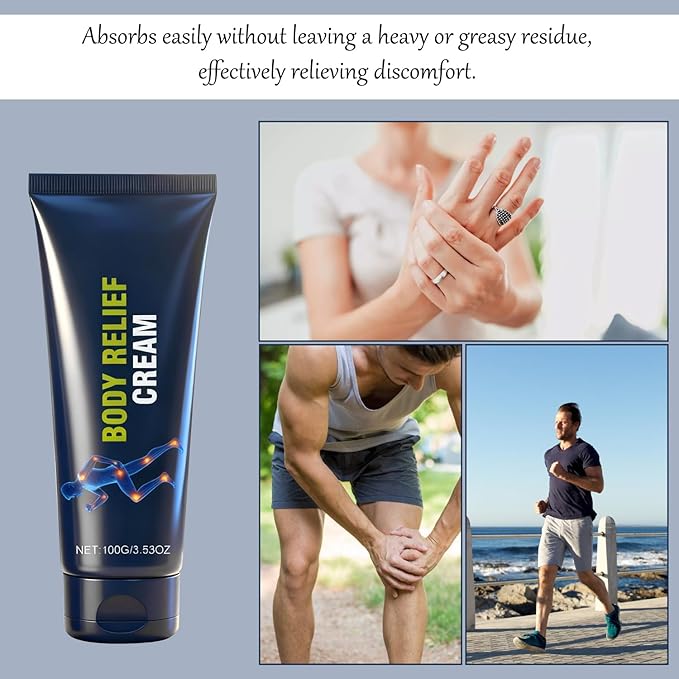 2Pcs Body Relief Cream, with Capsaicin & Arnica, Fast Absorption, Mild & All Natural for Hands, Legs, Waist, Joints, and Shoulders