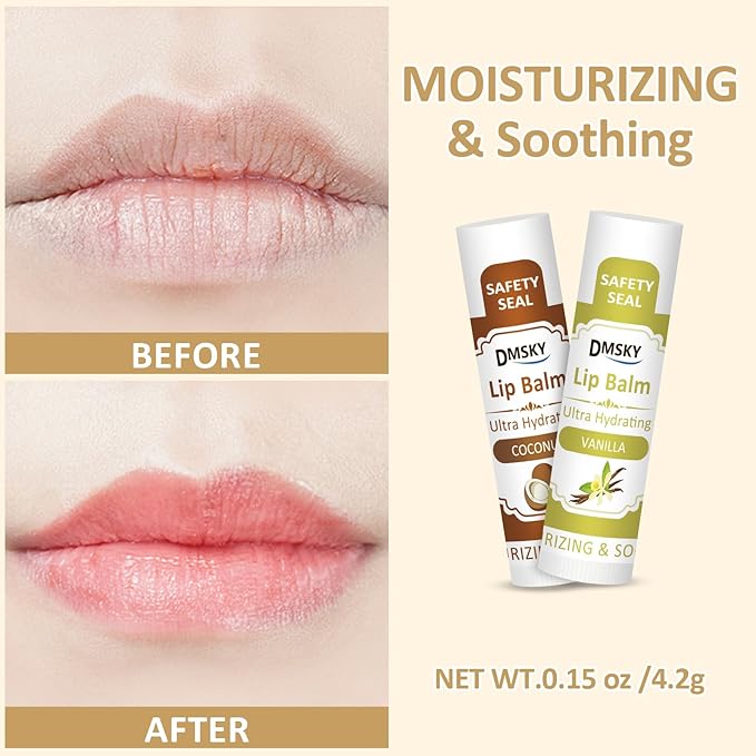 DMSKY 240 Pack Lip Balm, Natural Lip Balm Bulk with Vitamin E and Coconut Oil, Christmas Stocking Stuffers, Christmas Gifts for Women Girls-12 Flavors