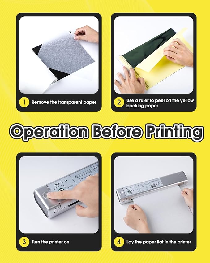 Phomemo M08F Tattoo Stencil Printer Bluetooth, Inkless Tattoo Machine with 10pcs Transfer Paper, Portable Printer for Tattooing, Compatible with Smartphone & PC, Silver